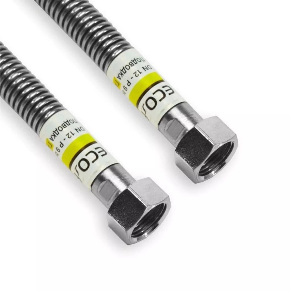Газовый шланг Eco‑Flex Стандарт ВВ 3/4"x3/4" 2,0м нержавеющая сталь (G2FF200)