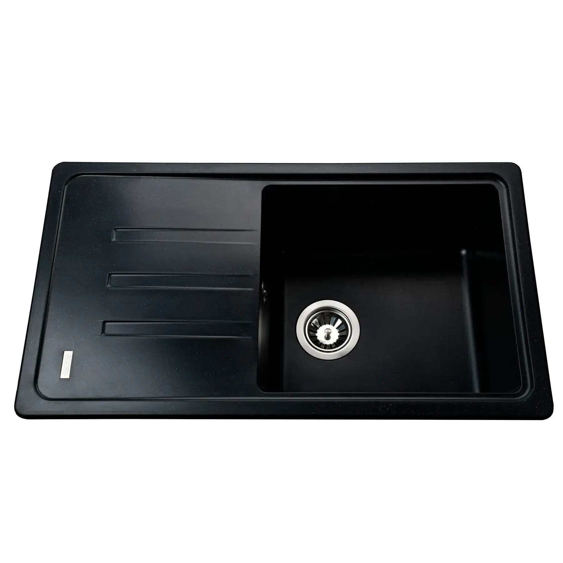 Гранитная мойка Globus Lux LUGANO 780x435 накладная, прямоугольная, черный