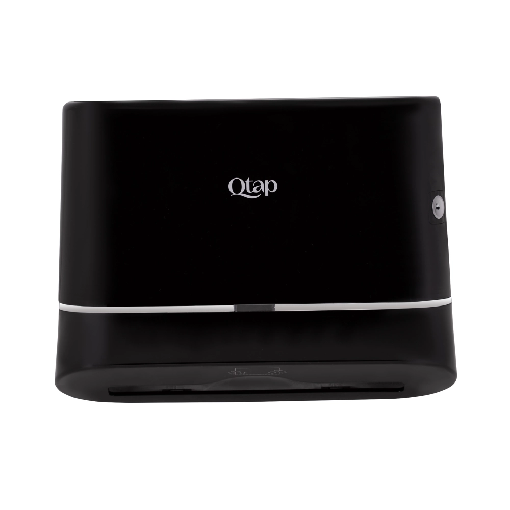 Диспенсер для бумажных полотенец Qtap Pohodli пластик, черный матовый (QTDR600BP)