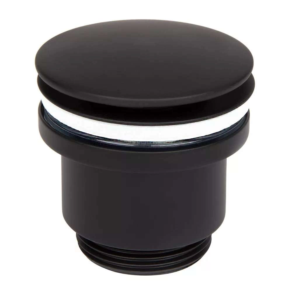 Донный клапан Wezer 1 1/4″ для раковины, черный матовый (WHR-104-B)