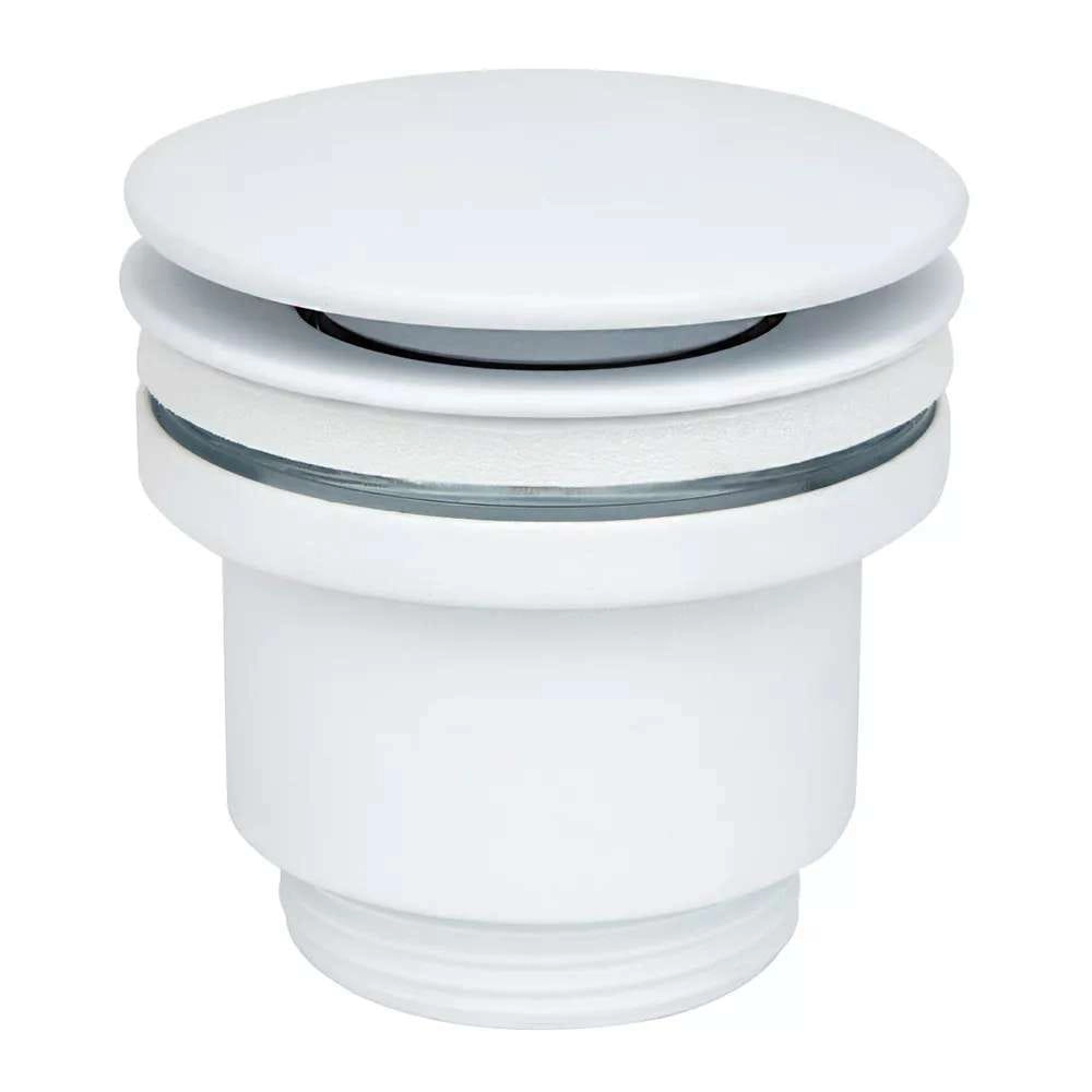 Донный клапан Wezer 1 1/4″ для раковины, белый матовый (WHR-104-W)