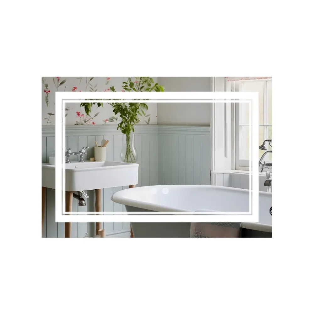 Зеркало для ванной комнаты Qtap Cardinal CA1 600x800 прямоугольное, с LED-подсветкой и антизапотеванием (QT0478C8060)