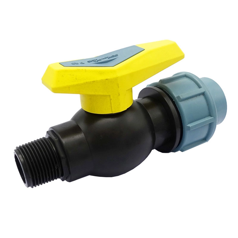 Кран шаровой SANTEHPLAST PP 20х1/2" НР зажимной, полипропиленовый