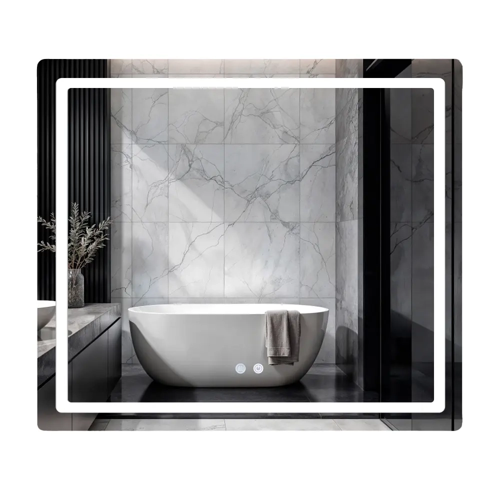 Зеркало для ванной комнаты Qtap Mideya MI2 700x800 прямоугольное, с LED-подсветкой и антизапотеванием (QT2078NCF807048476)