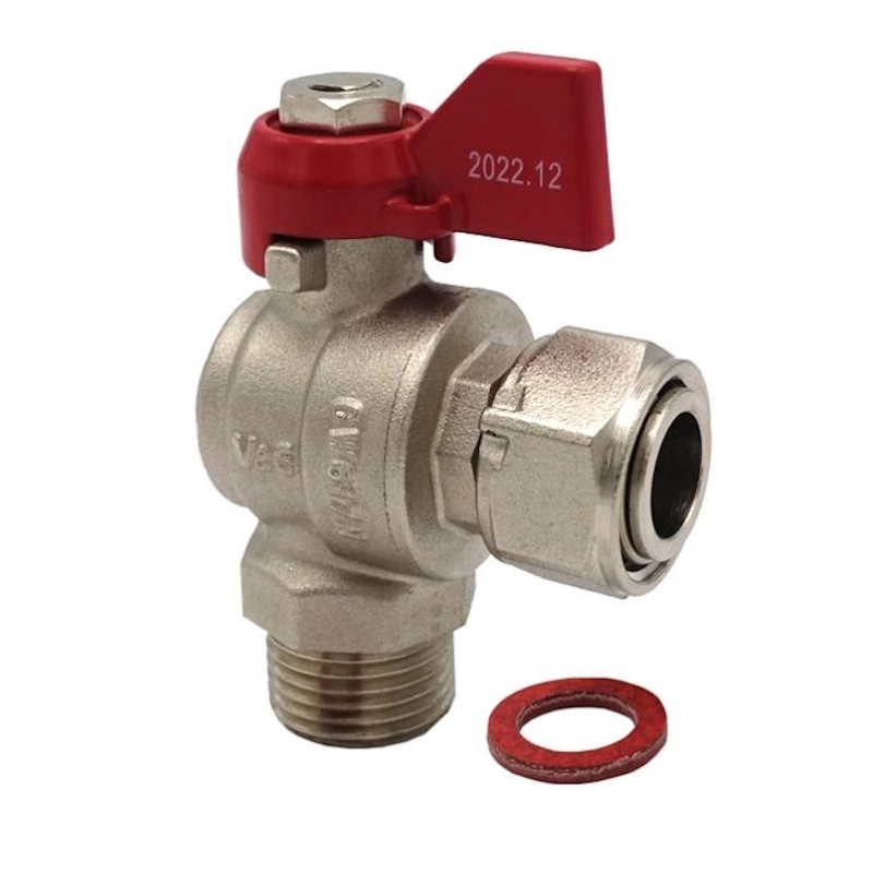 Шаровой кран с накидной гайкой V&G 1/2" ВН угловой, латунь (VG-107301)
