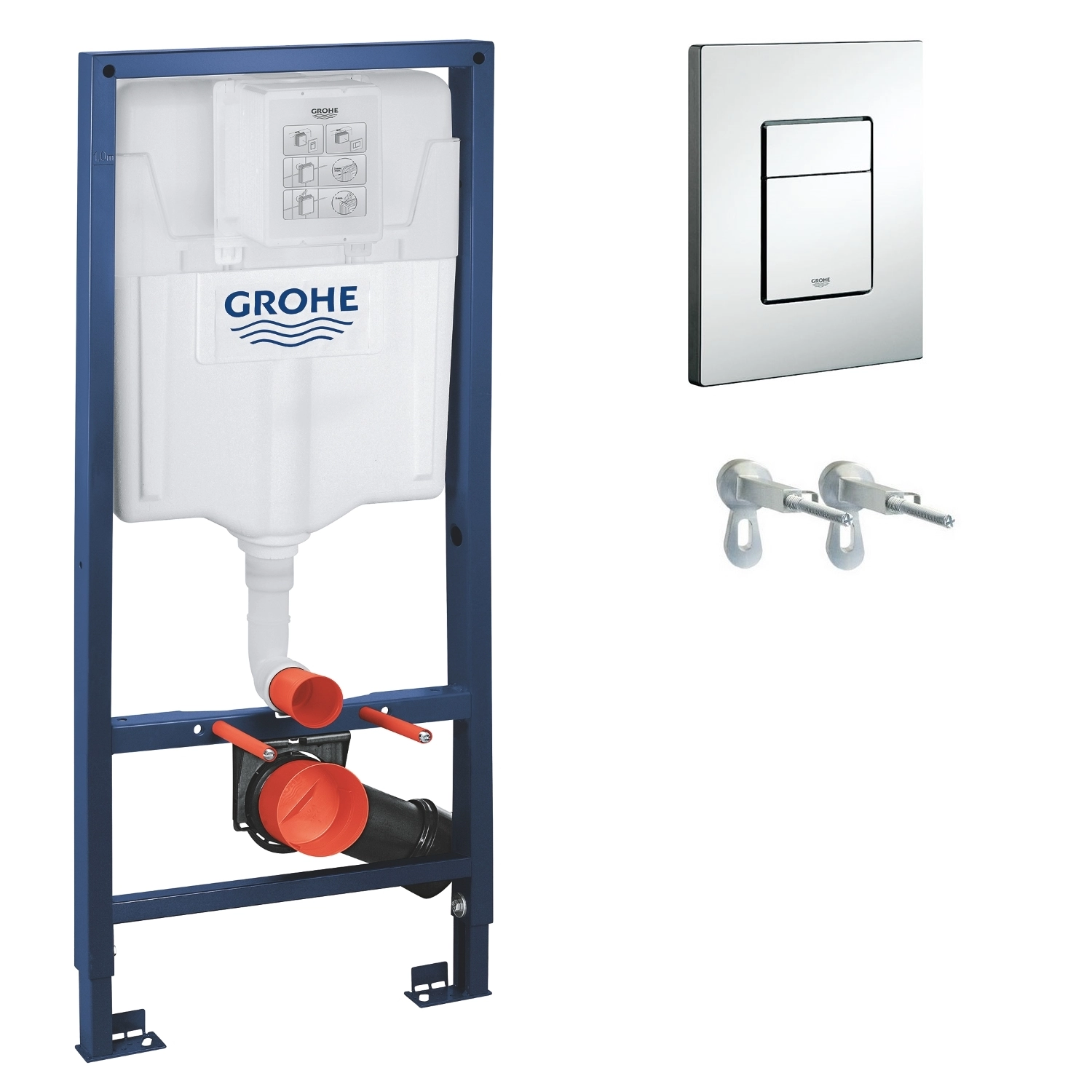 Комплект 2в1 инсталляция для унитаза GROHE Rapid SL (38772001) + клавиша смыва (387320000)