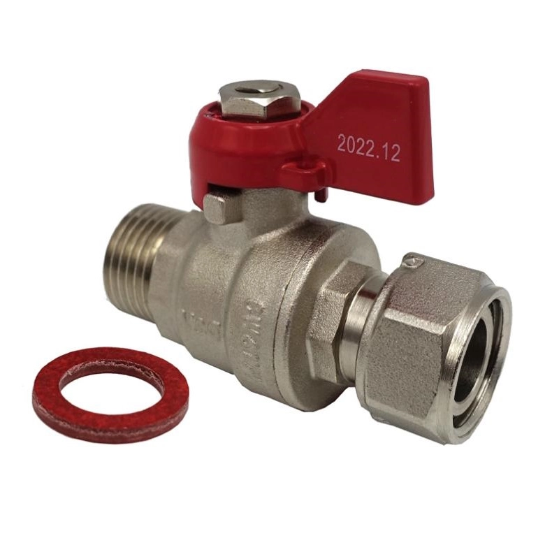 Шаровой кран с накидной гайкой V&G 1/2" ВН прямой, латунь (VG-107101)