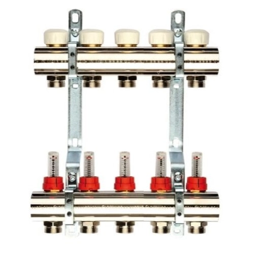 Коллектор теплого пола General Fittings 1"x3/4" 5 выходов, с расходомерами (650071N100505A)