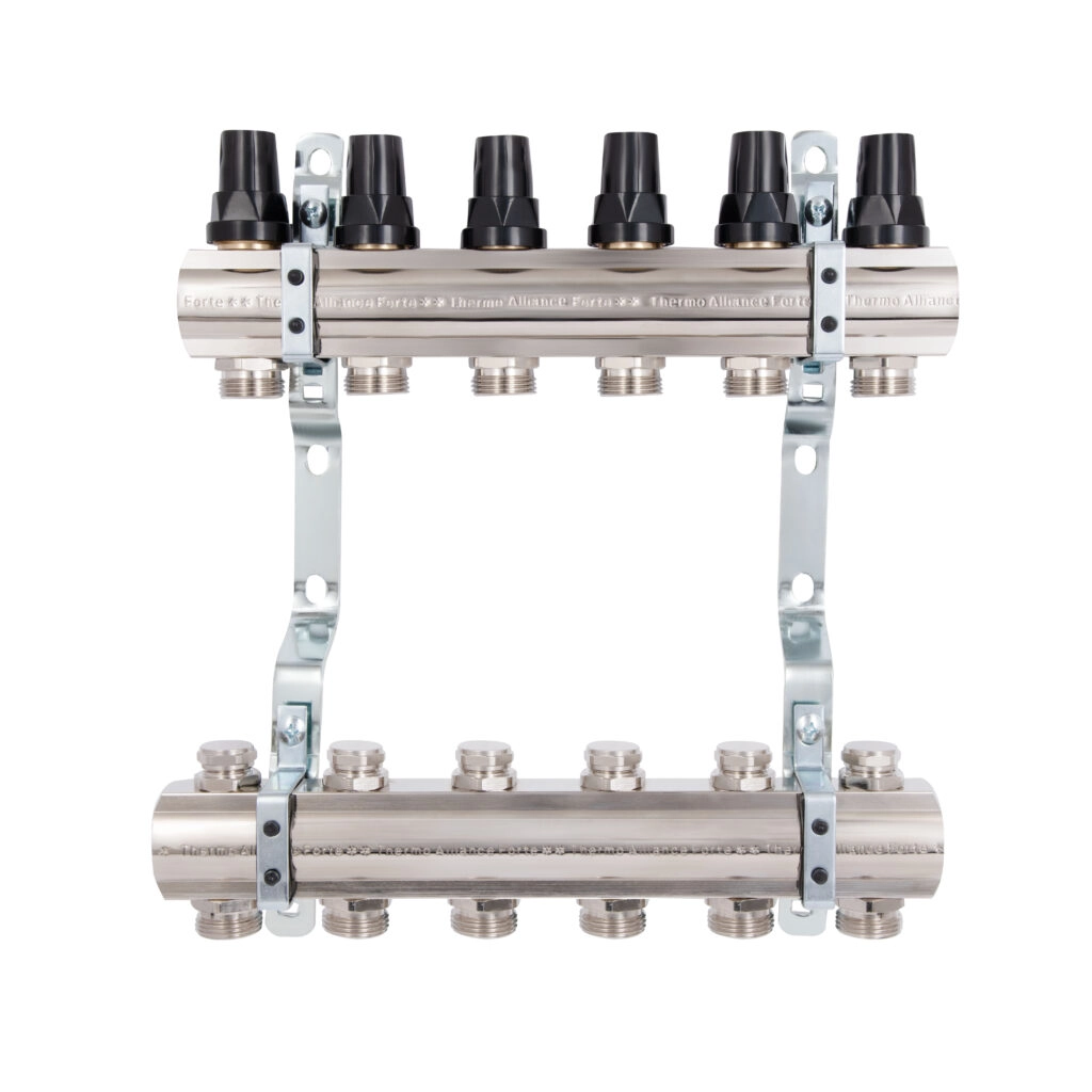 Коллектор теплого пола Thermo Alliance Forte 1"х3/4" 6 выходов, без расходомеров (SF002W6)