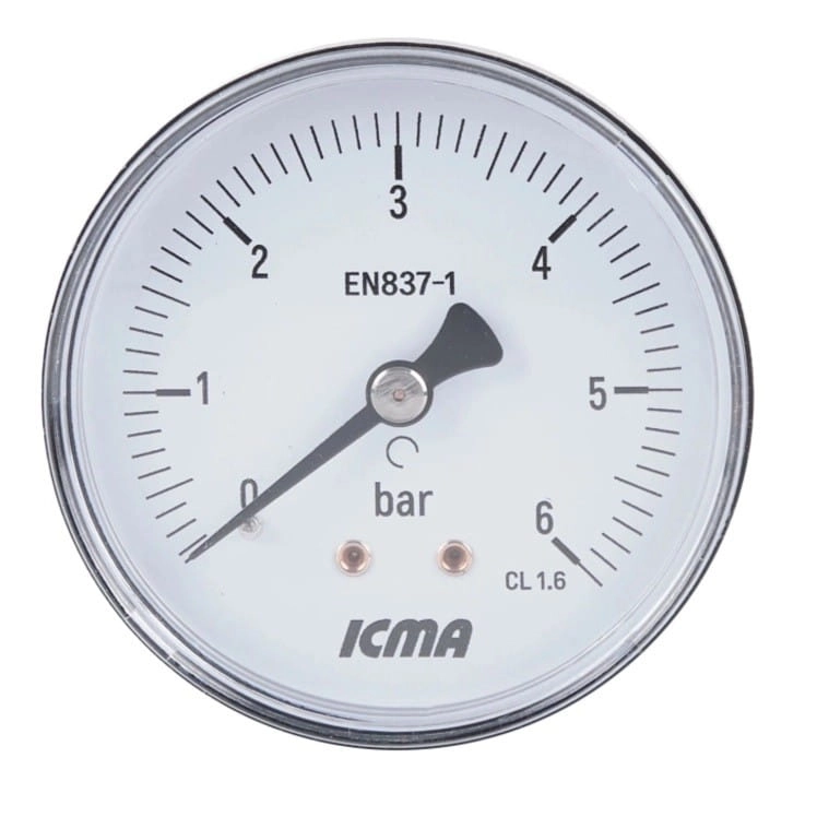 Манометр аксиальный Icma 1/4" 6 бар 63мм (91243AB06)