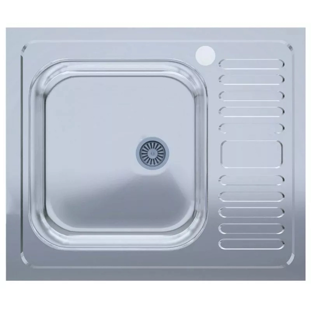 Мойка кухонная UA 5060-L 500х600х140 мм Polish, нержавеющая сталь, накладная, прямоугольная