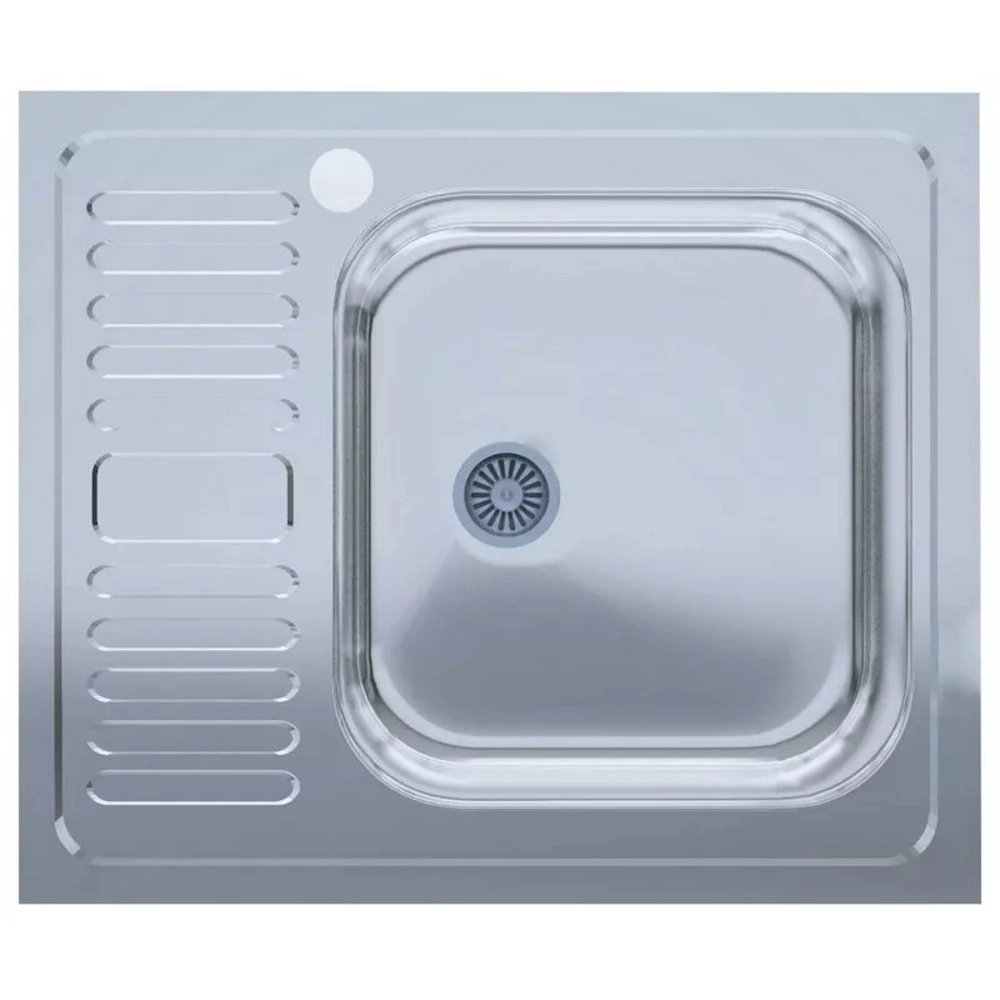 Мойка кухонная UA 5060-R 500х600х140 мм Polish, нержавеющая сталь, накладная, прямоугольная