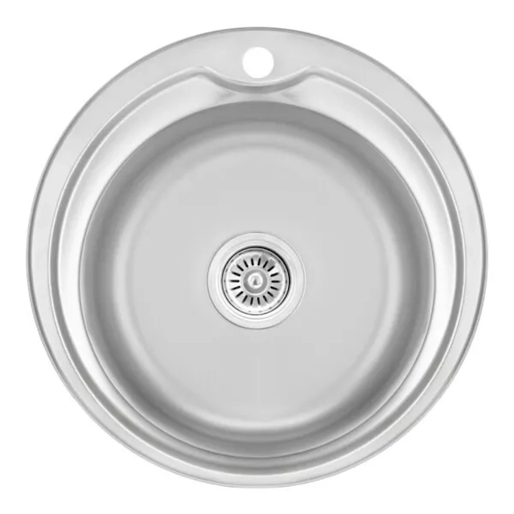 Кухонная мойка WEZER 510(08) Decor 510x180 мм с сифоном, круглая