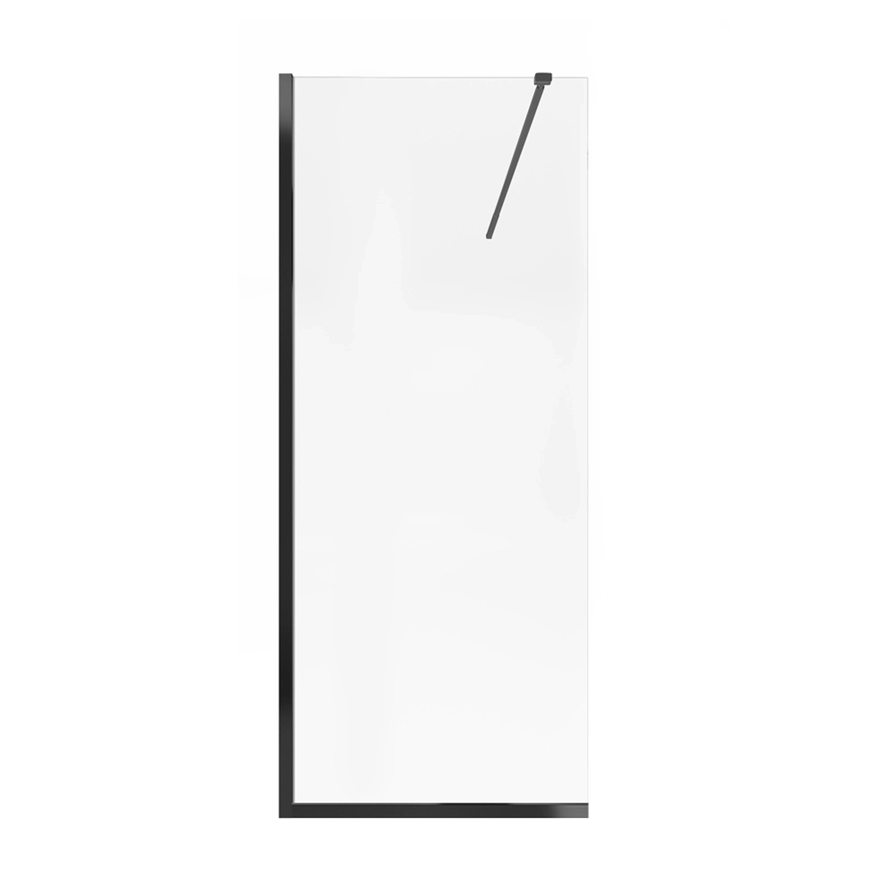 Душевая перегородка Qtap Walk-In STANDARD 200x90 стекло 8 мм, чёрная (STDBLM209C8)