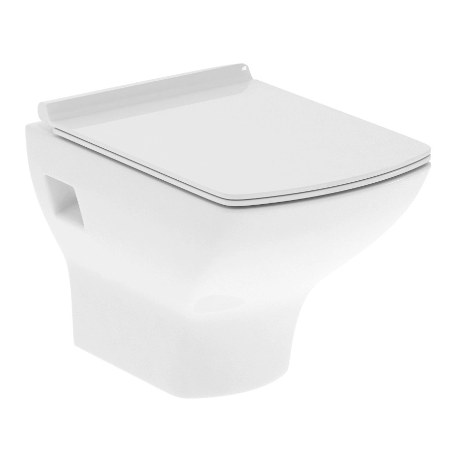 Подвесной унитаз DiMARCO MORETTA 500x345 прямоугольный, с сидением, белый (DM2I002WH)