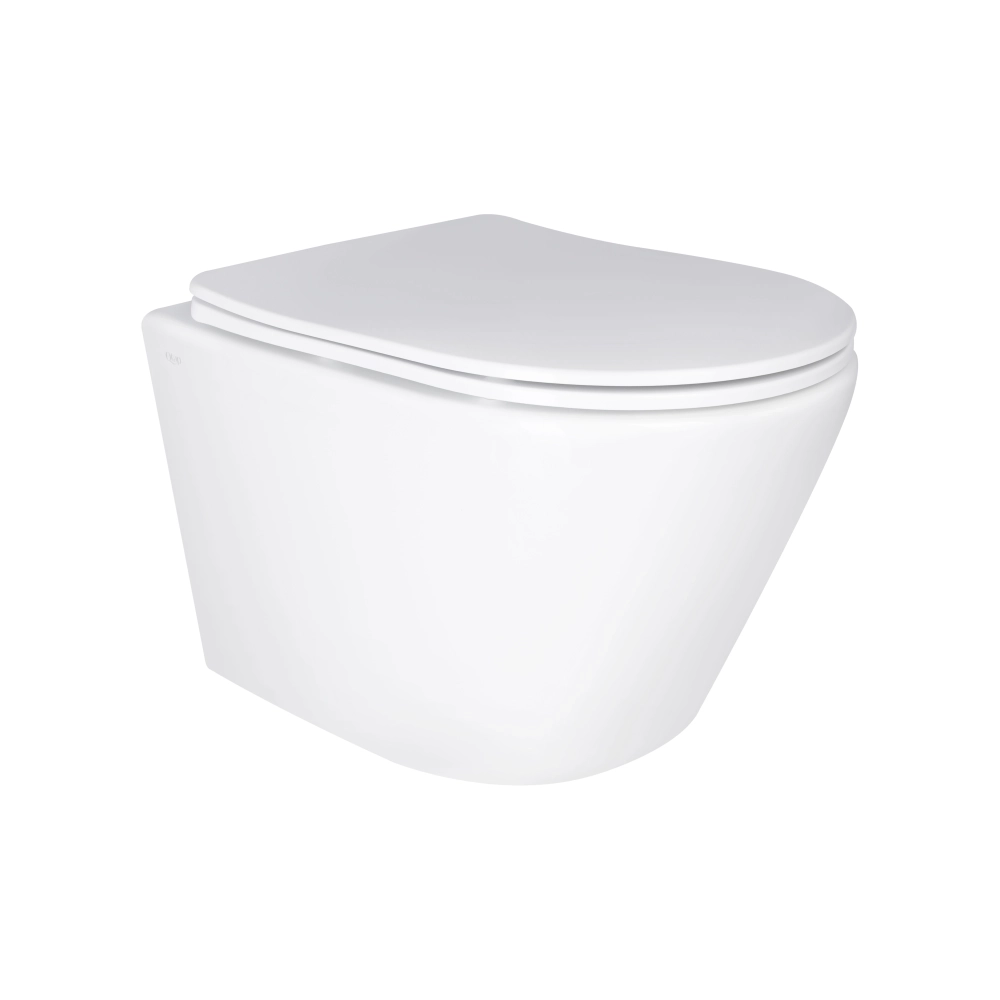 Подвесной унитаз Qtap Swan Ultra Quiet 485x360 овальный, с сидением, белый (QT16335179W)