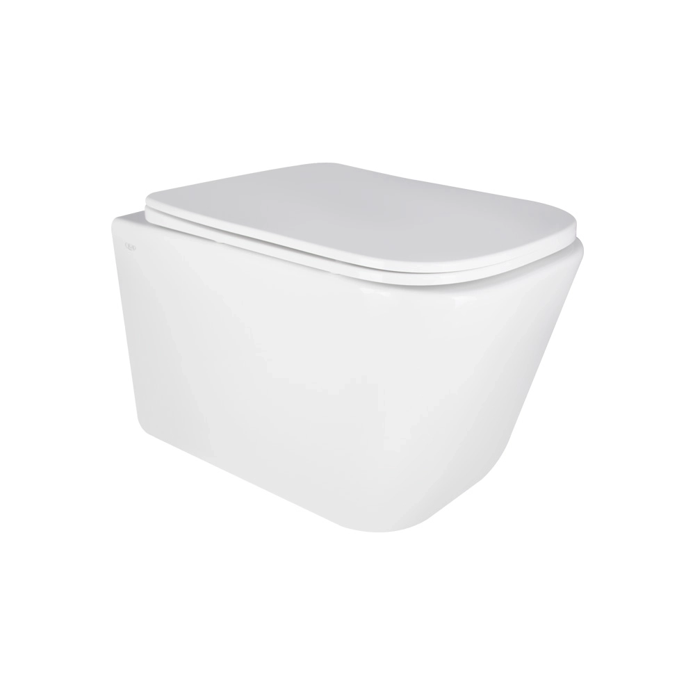 Подвесной унитаз Qtap Crow Ultra Quiet 490x360 прямоугольный, с сидением, белый (QT05335171W)