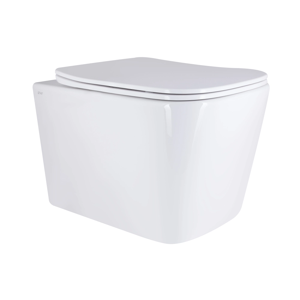 Подвесной унитаз Qtap Tern 525x345 прямоугольный, с сидением, белый (QT17332303AW)