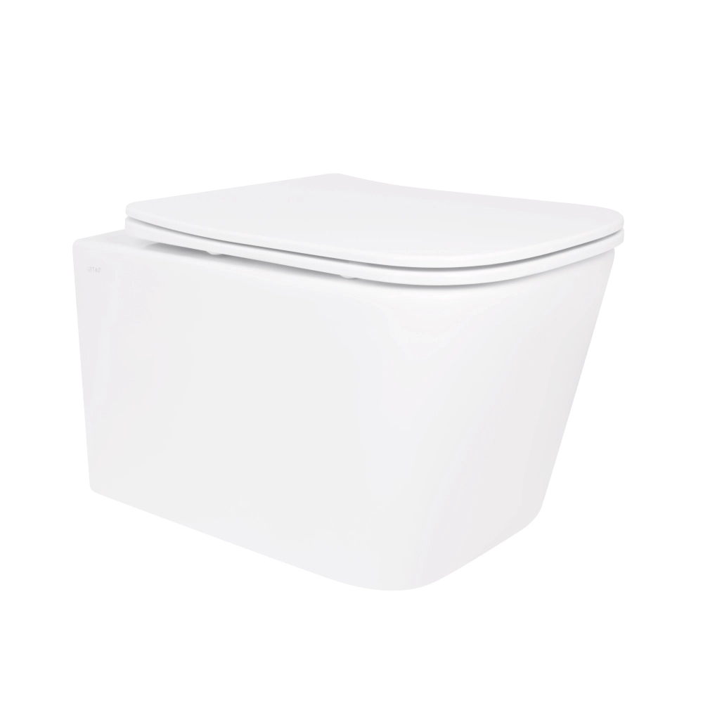 Подвесной унитаз Qtap Crow 520x360 прямоугольный, с сидением, белый (QT05335172W)