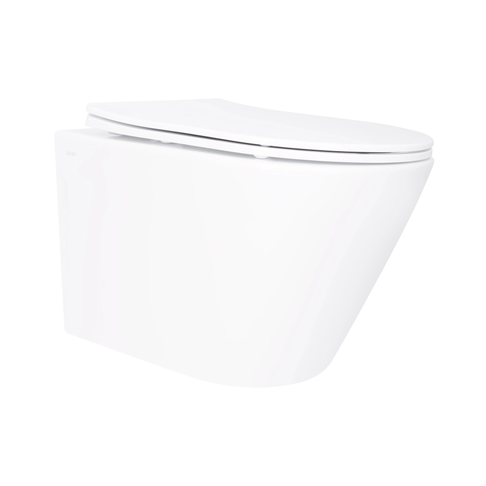 Подвесной унитаз Qtap Swan 520x360 овальный, с сидением, белый (QT16335180W)