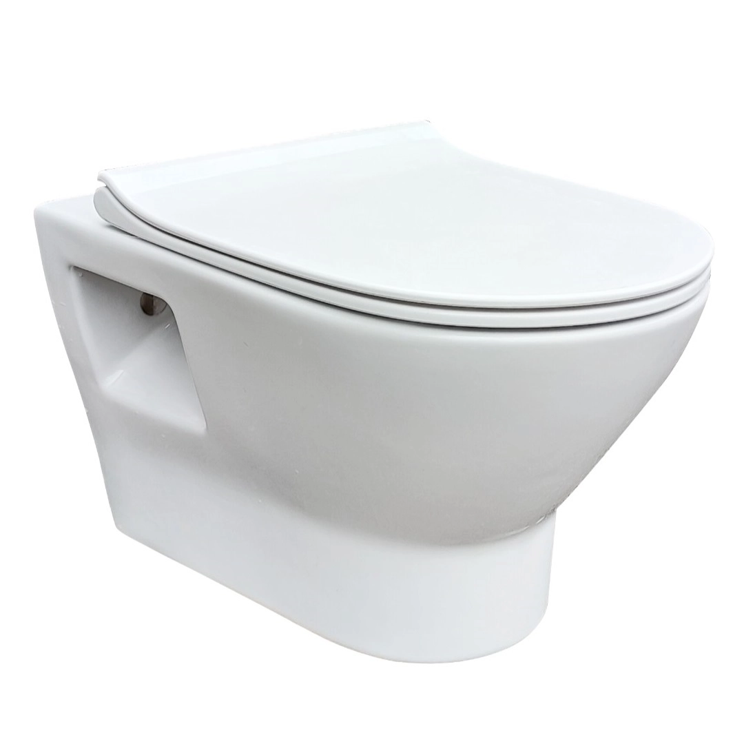Подвесной унитаз RJ Feel 495x356 овальный, с сидением, белый (RJ4545)