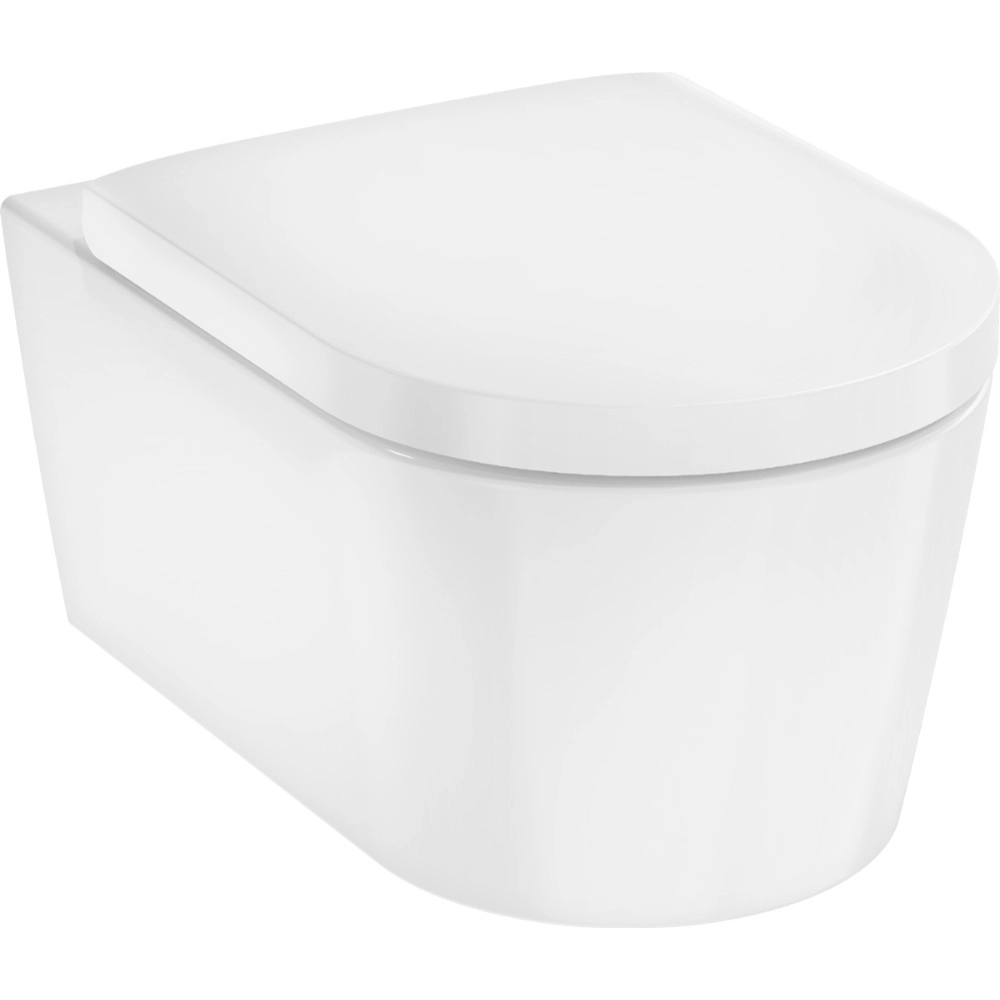 Подвесной унитаз Hansgrohe Elu Pura S 540x366 овальный, с сидением, белый (60292450)