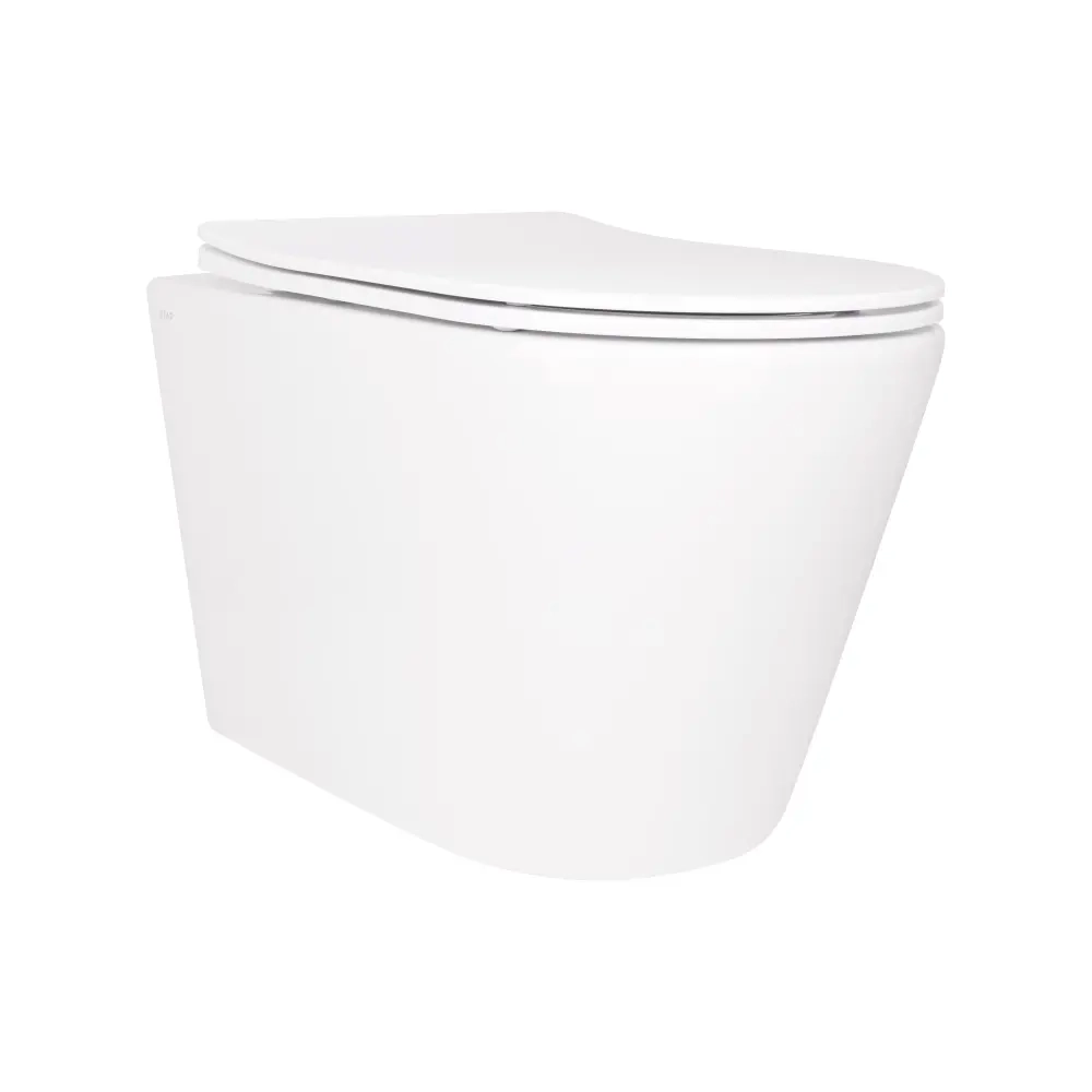 Подвесной унитаз Qtap Scorpio Ultra Quiet 490х365 овальный, с сиденьем Slim Duroplast, белый глянцевый (QT14332380ASW)