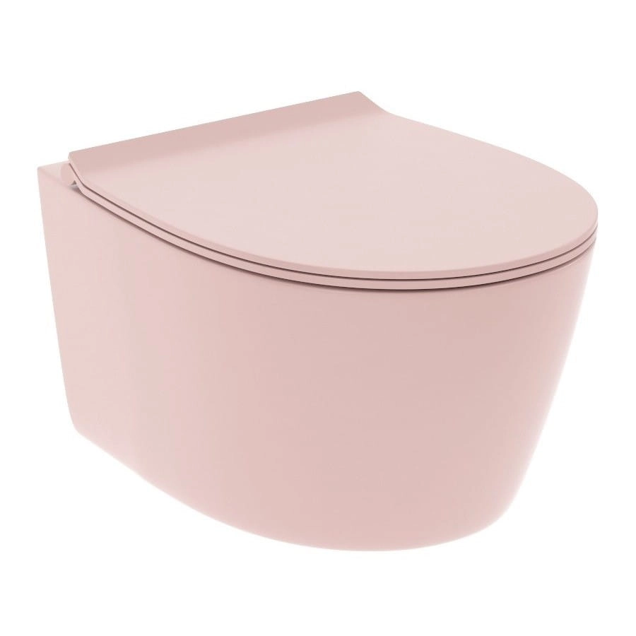 Подвесной унитаз DiMarco Dama di Venezia 510x363 овальный, с сиденьем Slim Soft Close, розовый матовый (DM2I001MS)