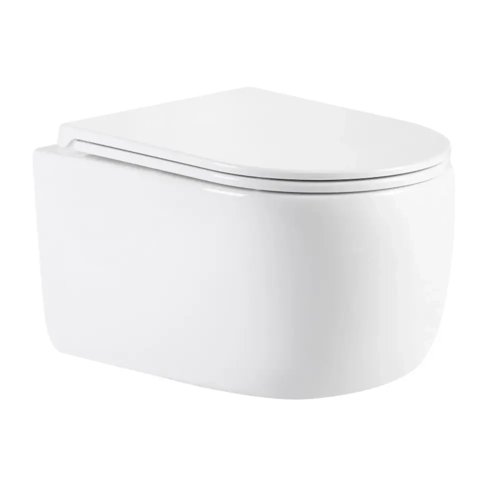 Подвесной унитаз Qtap Taurus 515x360 овальный, с сиденьем Slim Soft Close, белый (QTTAU26W49116)