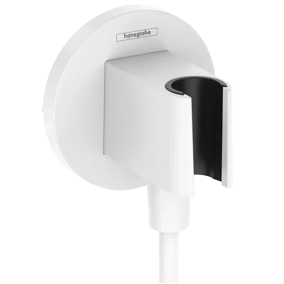 Шланговое подсоединение для душа Hansgrohe Fixfit Porter Square пластик, белый матовый (26889700)