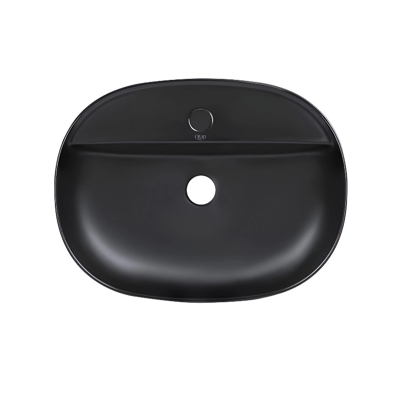 Раковина-чаша накладная Qtap Scorpio 505х385х120 черная матовая (QT142202MBMBN)