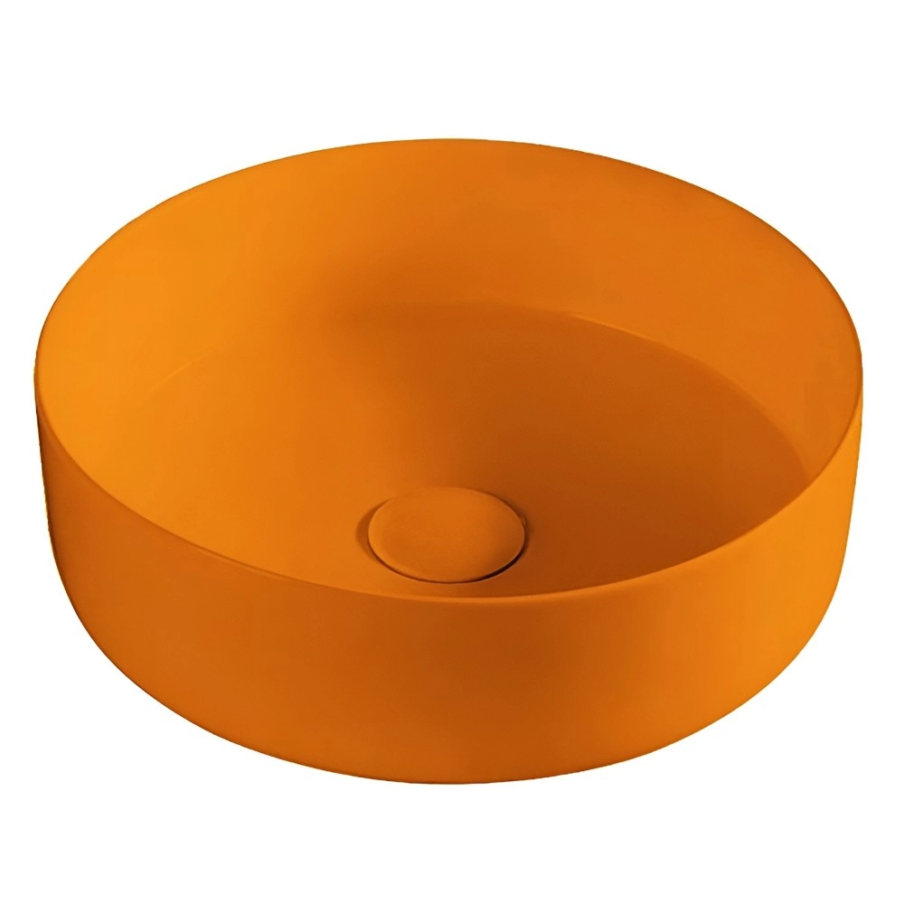 Раковина накладная VOLLE 430х430 круглая керамика, оранжевый (13-40-455Orange)