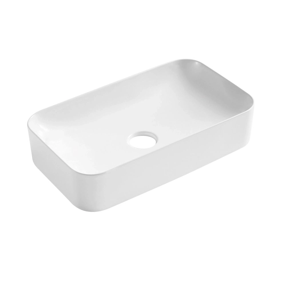 Раковина накладная Qtap Tern 605х350 прямоугольная, белая (QT17112270WN47304)