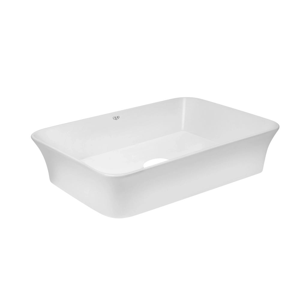 Раковина накладная Qtap Virgo 550х380 прямоугольная, белая (QT18116308W)