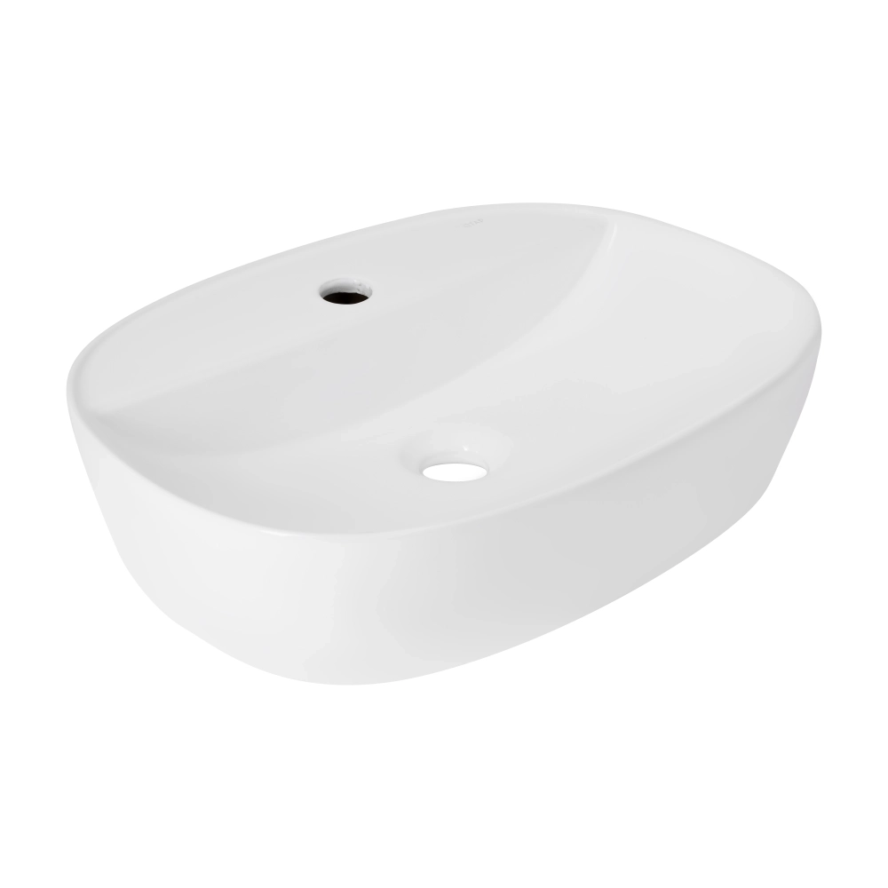 Раковина накладная Qtap Scorpio 500х380 овальная, белая (QT14116533W)