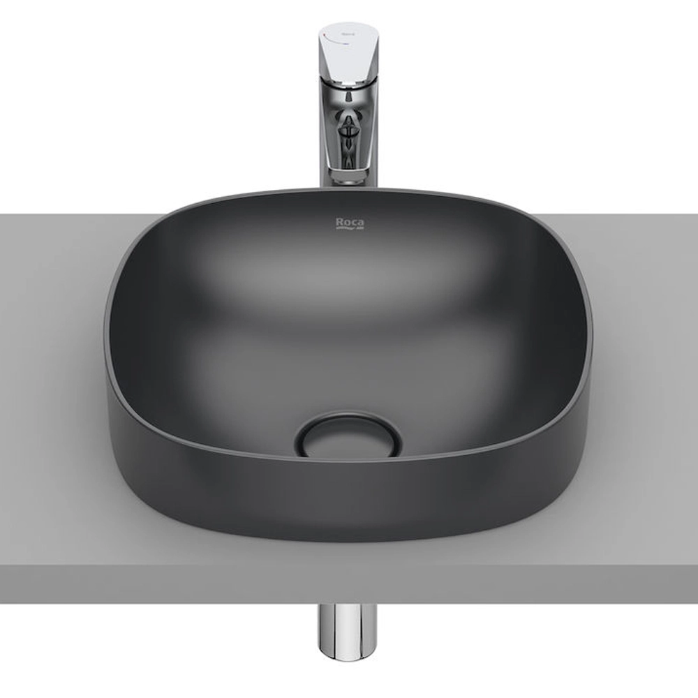 Раковина накладная Roca Inspira 370x370 круглая, черная матовая (A32750R640)