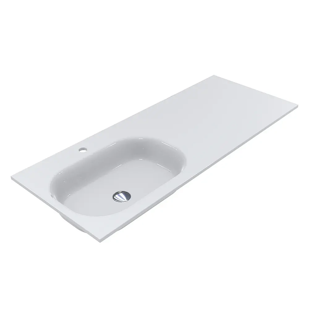 Умывальник врезной Miraggio Lake L 1250x500 прямоугольный, белый