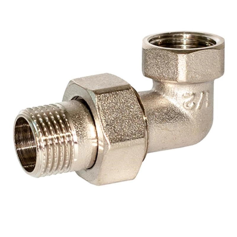 Сгон американка RSk 1/2" ВН угловой, никелированная латунь Сгон американка RSk 1/2" ВН угловой, никелированная латунь