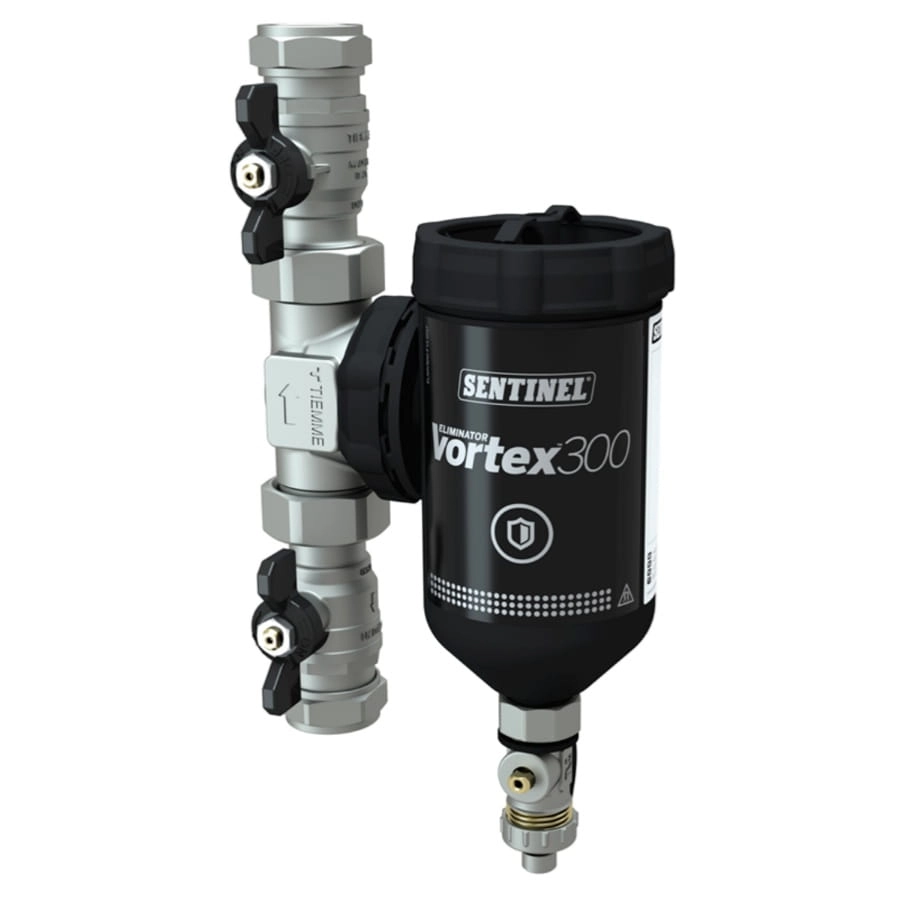Сепаратор шлама Sentinel Vortex Compact 300 3/4″ вертикальный, латунь с магнитным уловителем (M202100031)