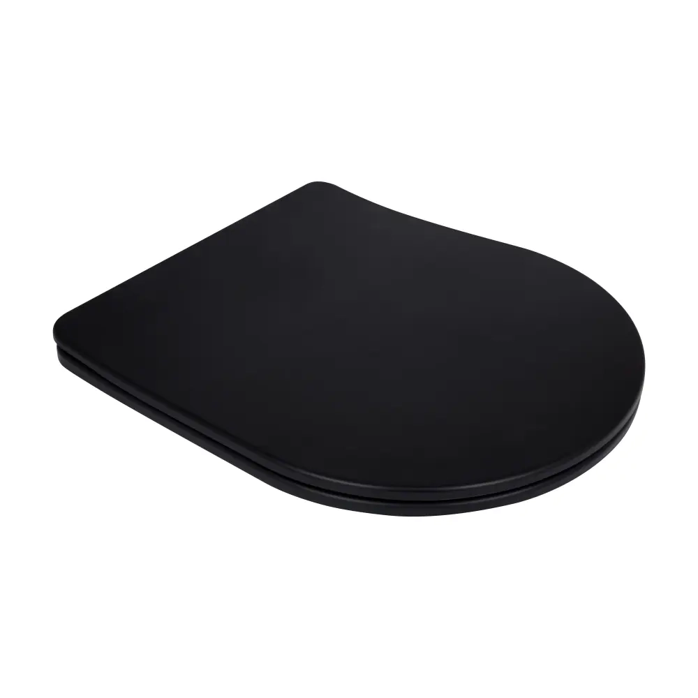 Сиденье для унитаза Qtap Robin с микролифтом Slim Duroplast Quick Release, черный матовый (QTSC179MB48676)