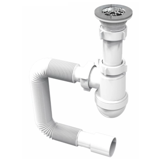 Сифон для раковины ROZZYJENORI пластик, белый (RSW405080-2)