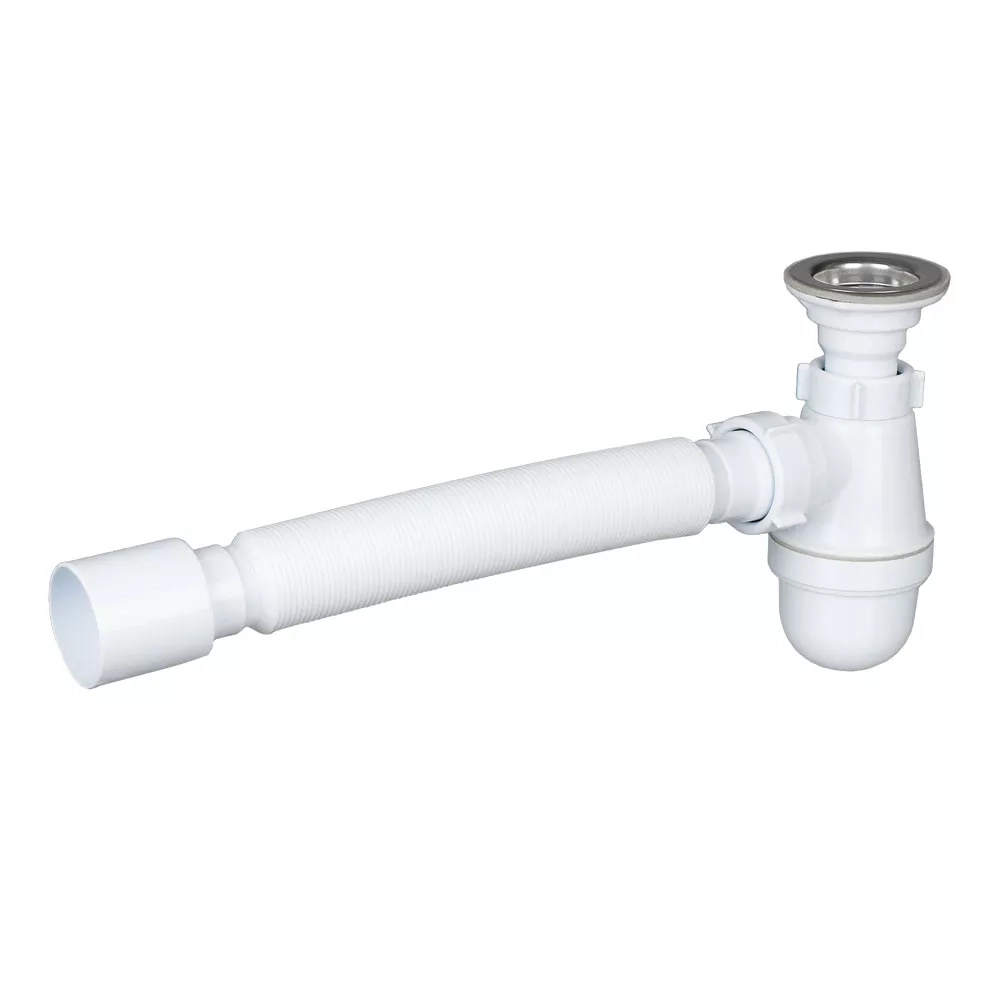 Сифон для раковины SoloPlast 1 1/2" пластик, белый (У0111)