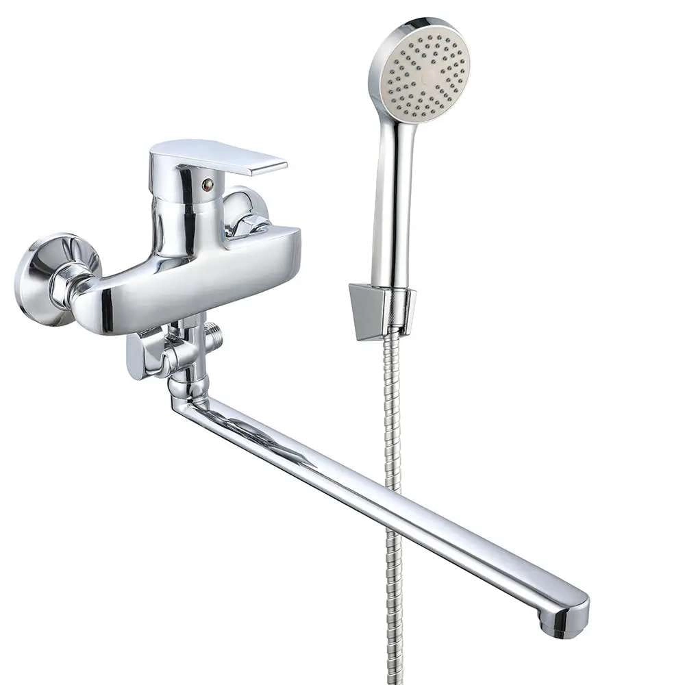 Смеситель для ванны Wezer VRL611-10 однорычажный,  хром + ручная лейка