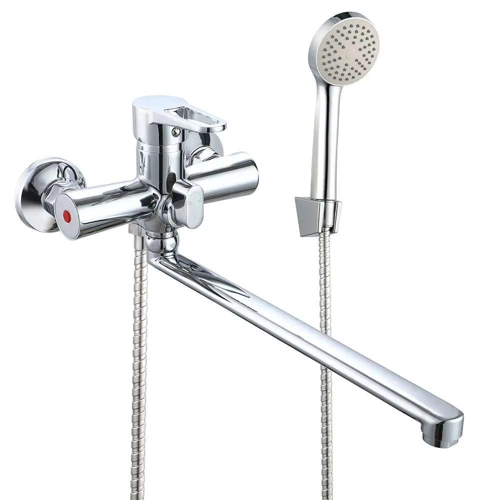 Смеситель для ванны Wezer VRL710-01 однорычажный,  хром + ручная лейка