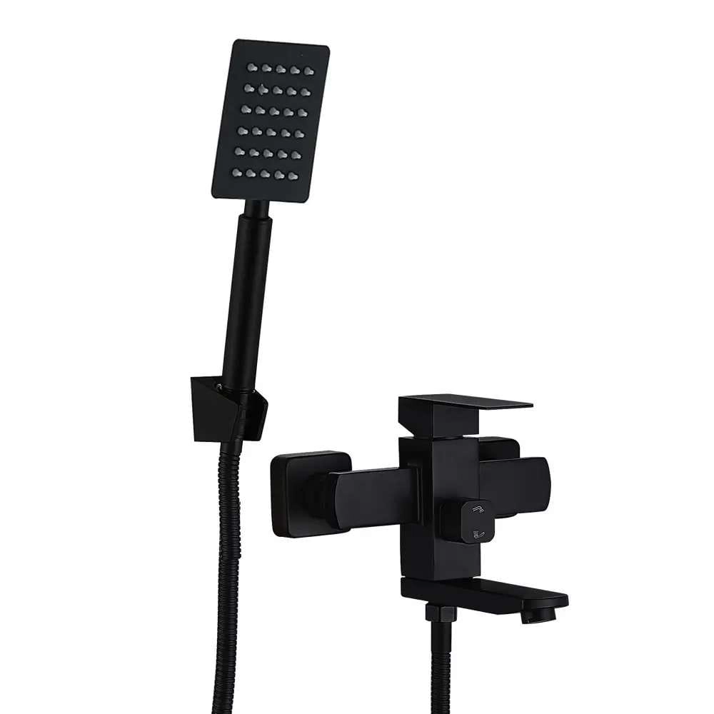 Смеситель для ванны Wezer PRO3-02 однорычажный,  черный + ручная лейка