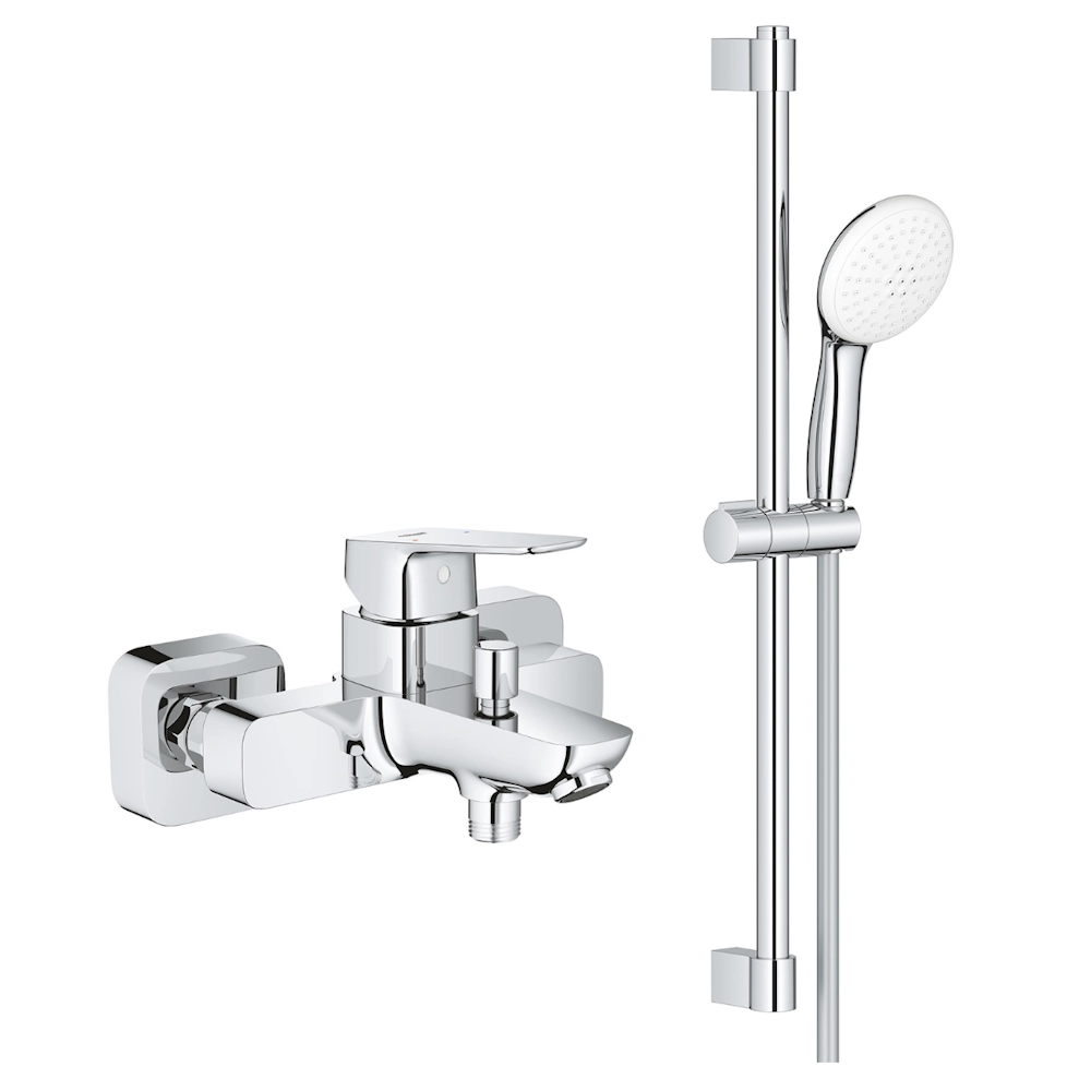Смеситель для ванны Grohe Cubeo однорычажный, хром + ручная лейка (BF101813TR)