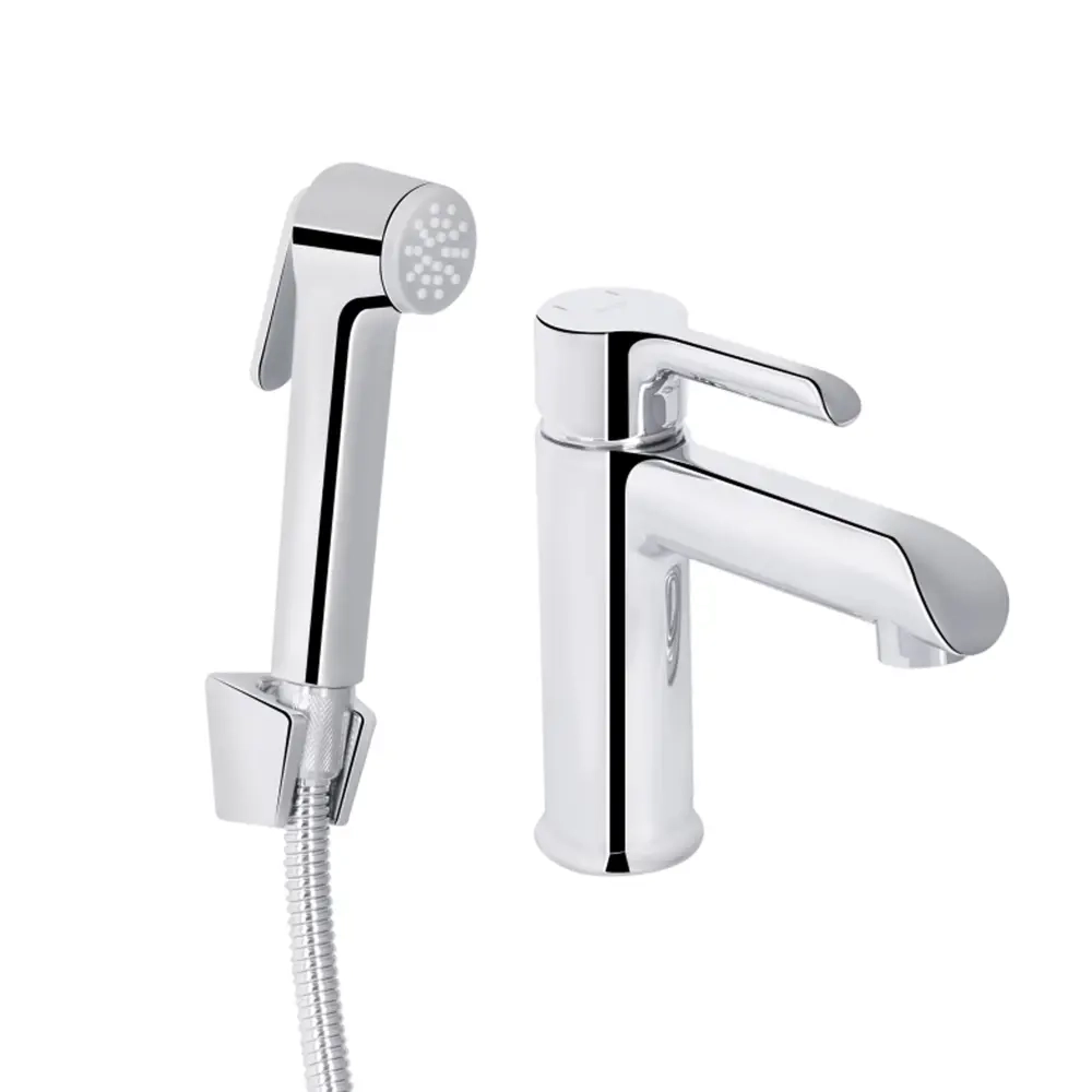 Смеситель для умывальника Qtap Grand с гигиеническим душем, хром (QTGRA272CRM45670)