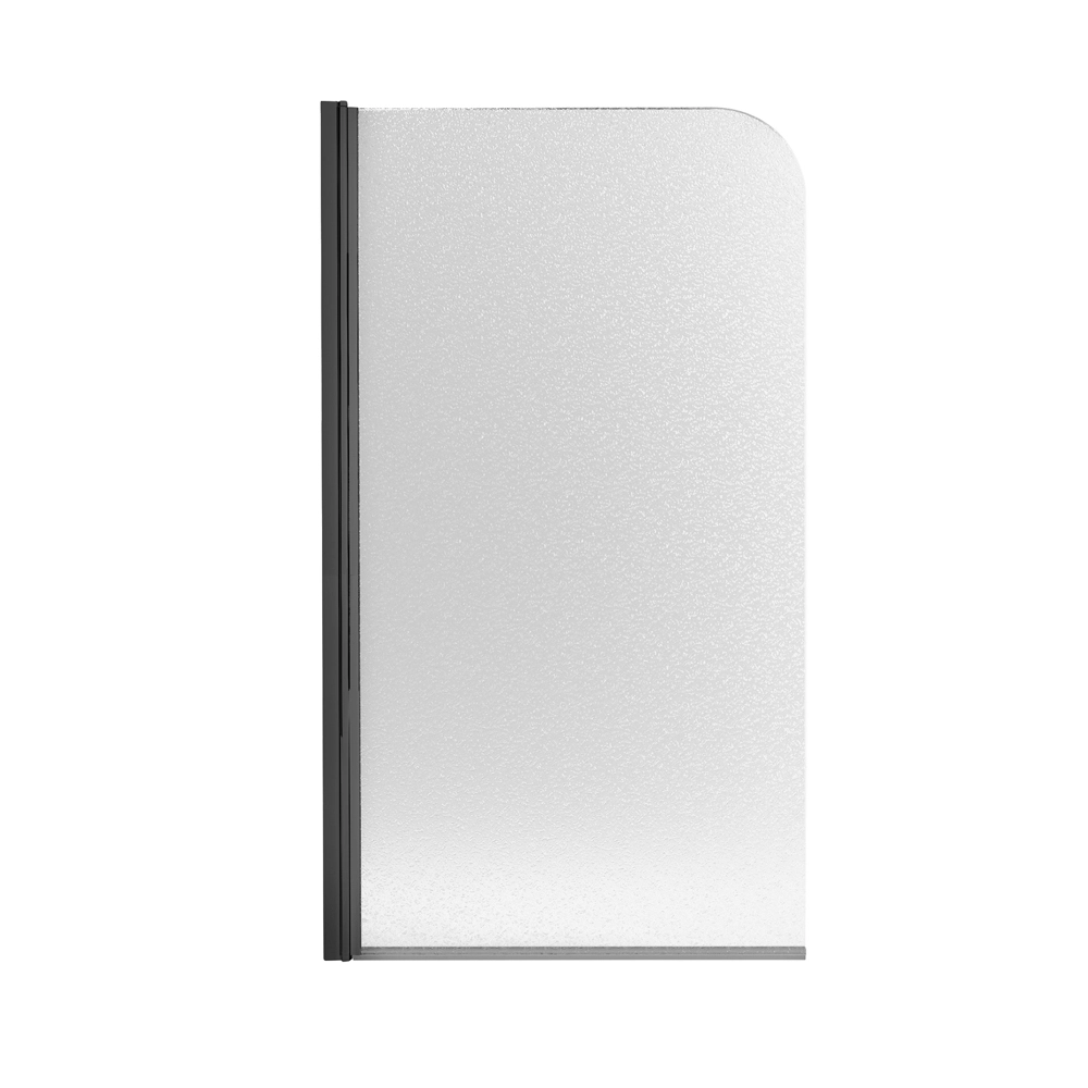 Шторка для ванной Qtap Standard 130x75 в левый угол, стекло 6 мм, черная (STDBLM407513APL)