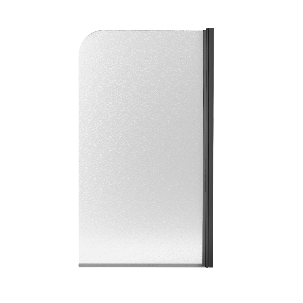 Шторка для ванной Qtap Standard 130x75 в правый угол, стекло 6 мм, черная (STDBLM407513APR)