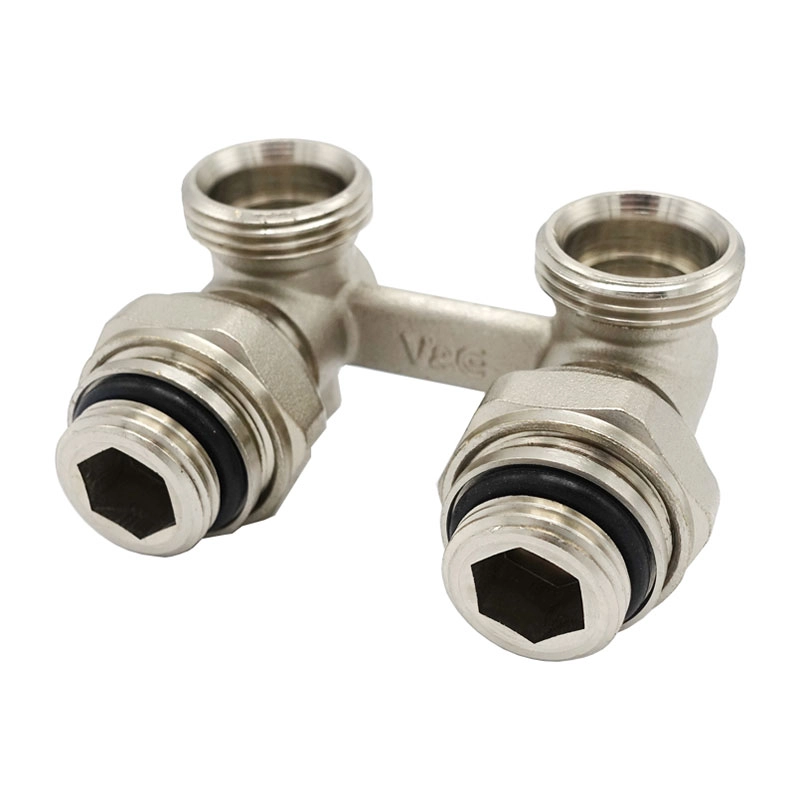 Узел Н-образный V&G 3/4"x3/4" ВН угловой, латунь + ниппели (VG-605201)